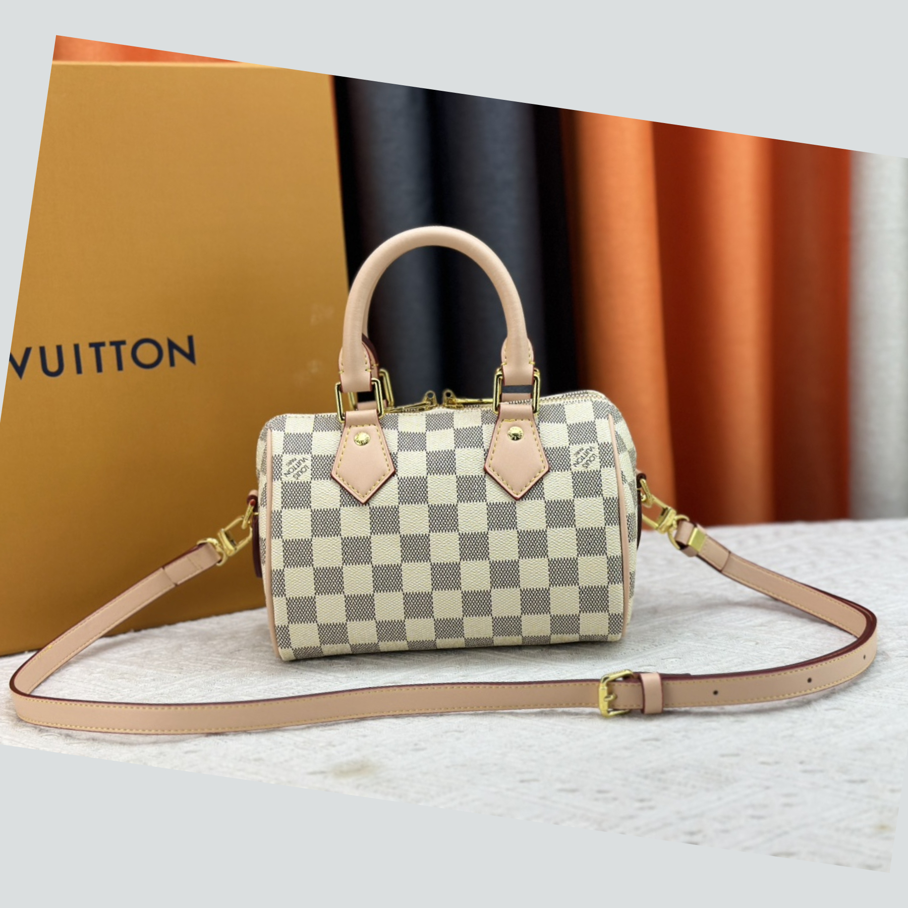 Louis Vuitton Speedy Bandoulière Damier Azur Canvas Women Handbag - Bag