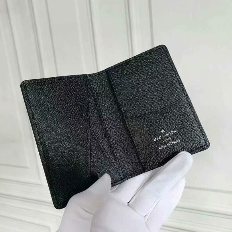 Louis Vuitton Pocket Organizer Black Wallet