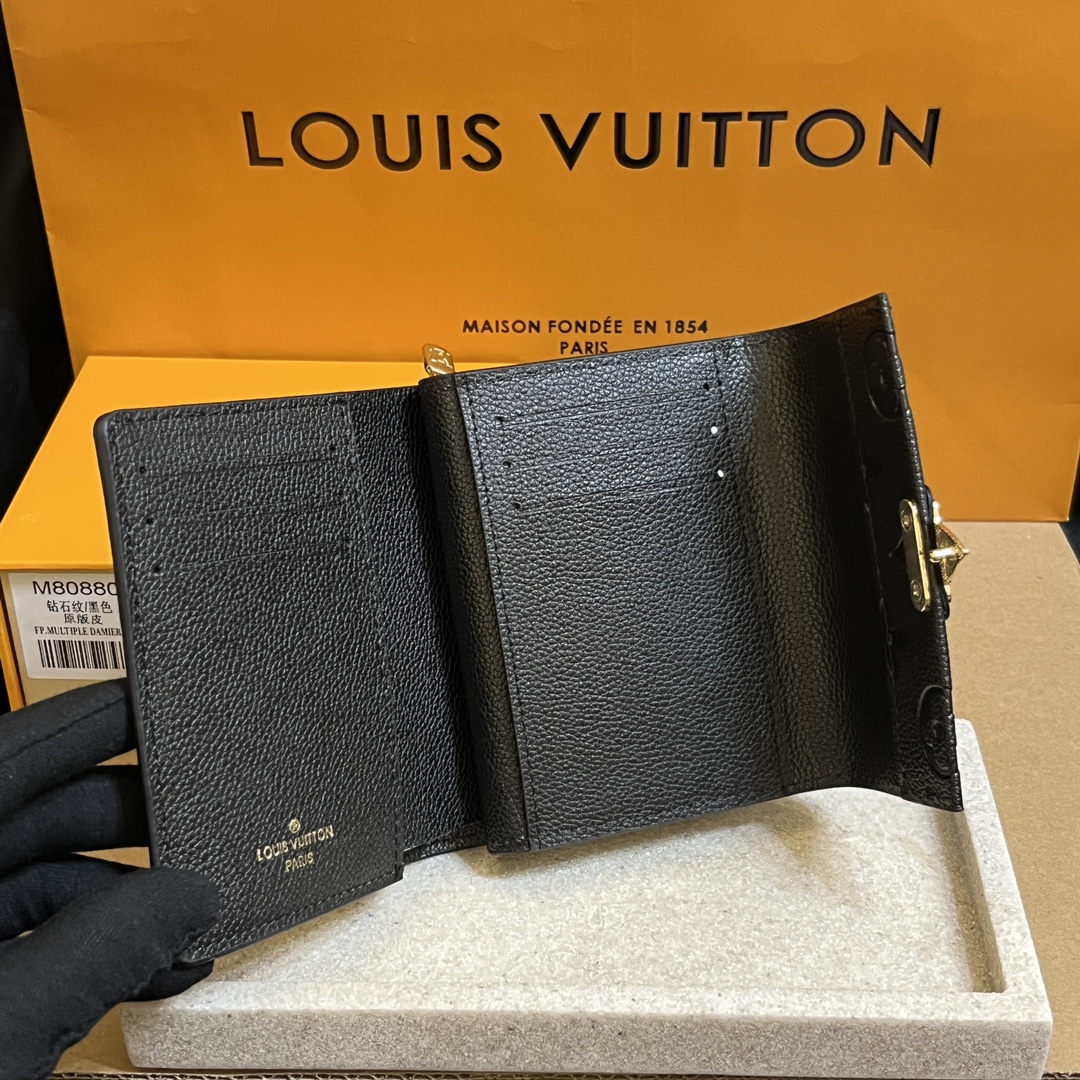 Louis Vuitton LV Métis Monogram Empreinte Wallet-Black Wallet