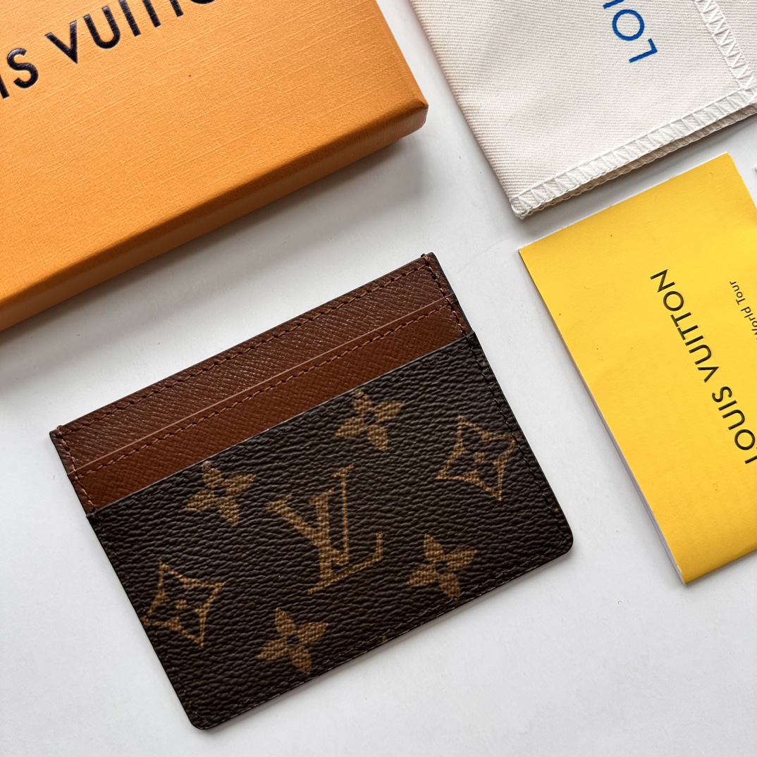 Louis Vuitton Double Card Holder Brown Monogram Wallet ﻿