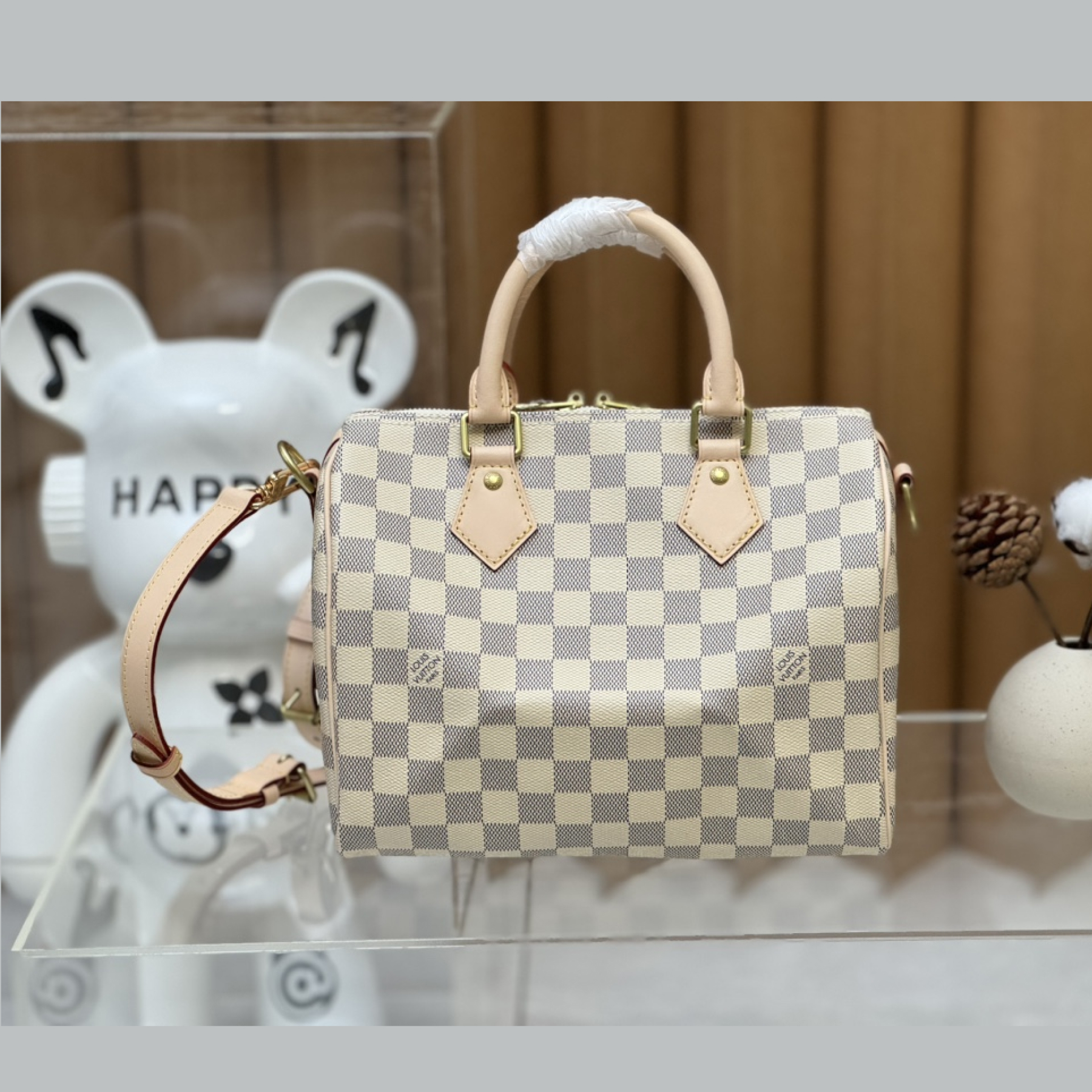 Louis Vuitton Speedy Bandoulière 25 Damier Azur Canvas Women Handbag - Bag