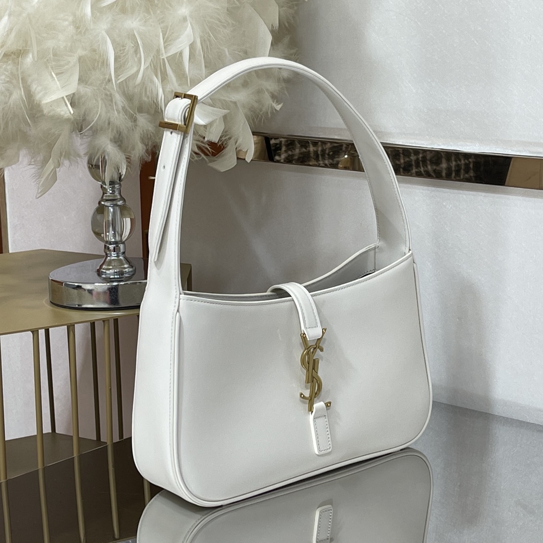 SAINT LAURENT YSL Croc-Embossed Le 5 à 7 Hobo Bag