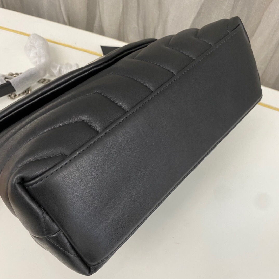 SAINT LAURENT Loulou Small Quilted Leather Shoulder Bag Black - Bag