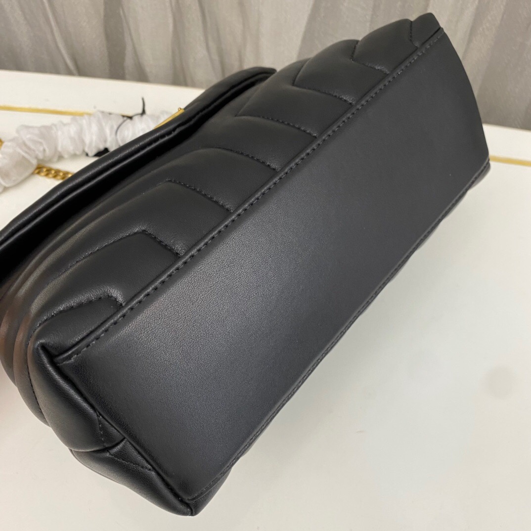 SAINT LAURENT Loulou Small Quilted Leather Shoulder Bag Black - Bag