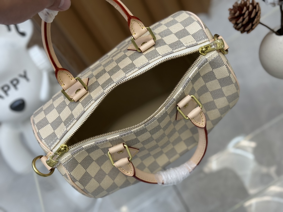 Louis Vuitton Speedy Bandoulière 25 Damier Azur Canvas Women Handbag - Bag