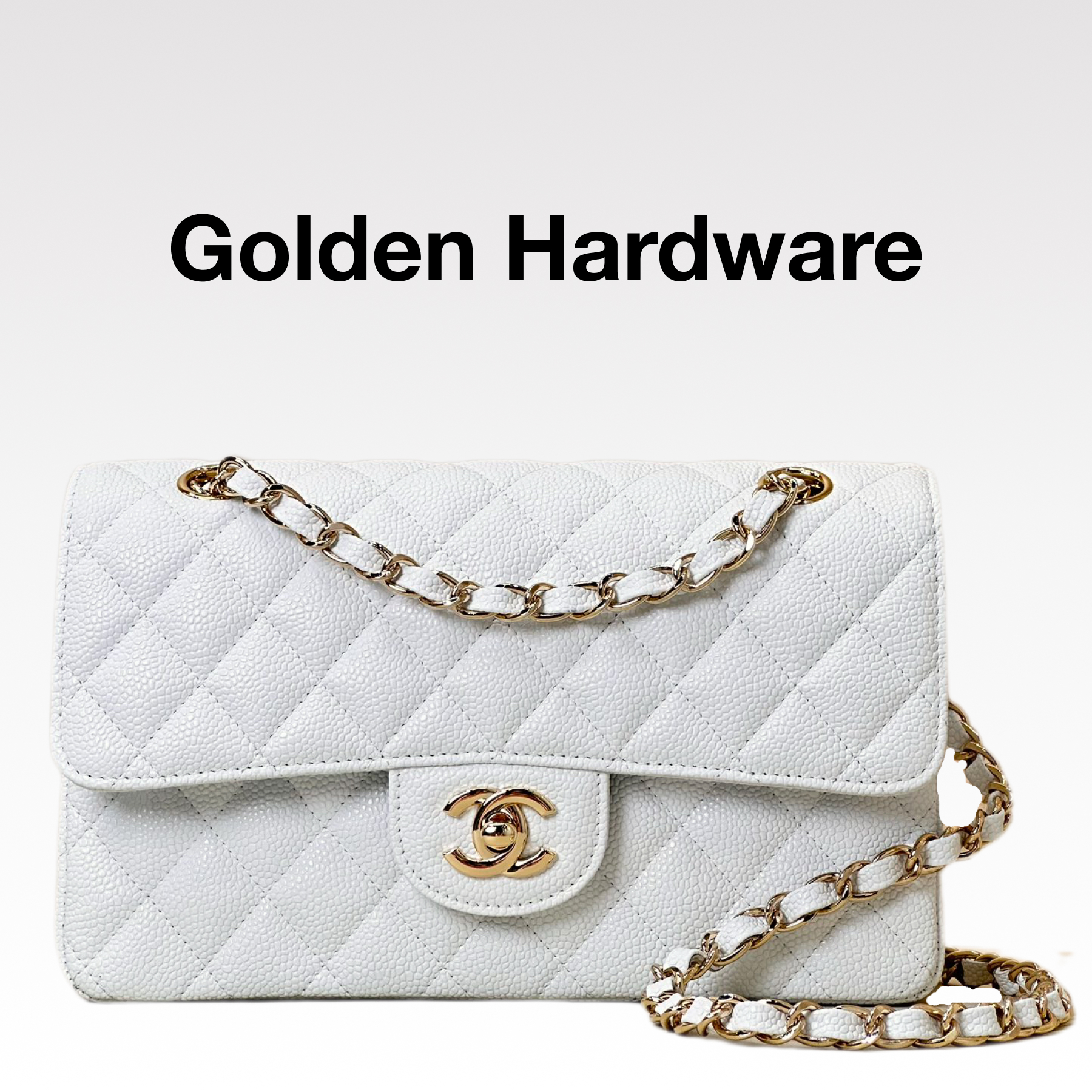 Chanel Classic Double Flag Bag White Leather Shoulder Bag