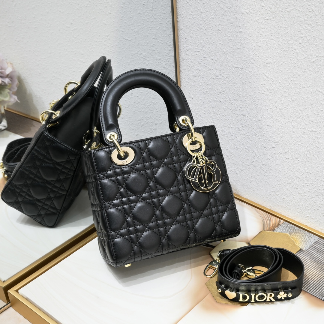 Dior Small Lady Dior Bag Black Cannage Calfskin - Bag