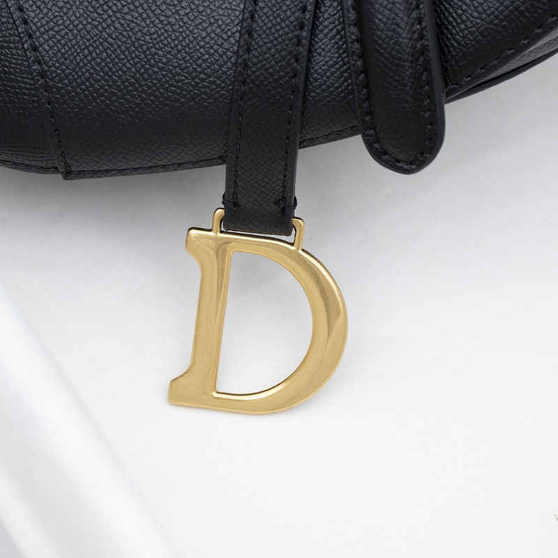 Dior Womens Bags Shoulder Bags SADDLE BAG Black Grained Calfskin - Bag