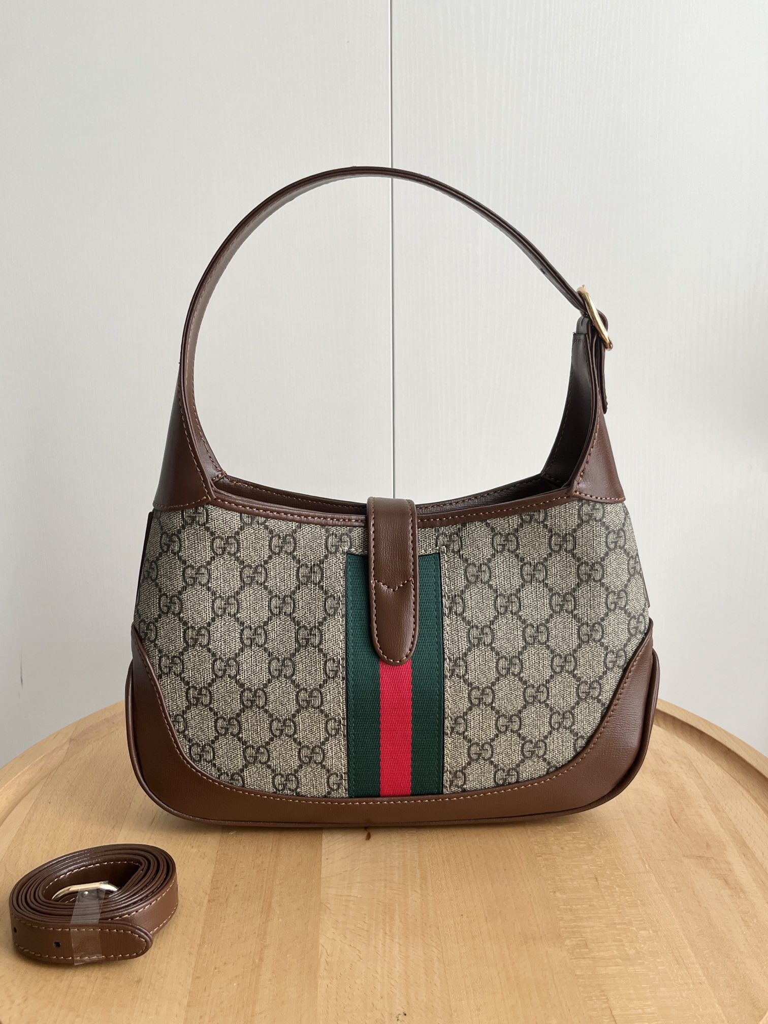 Gucci Jackie 1961 Shoulder Bag Small GG Beige/Ebony - Bag