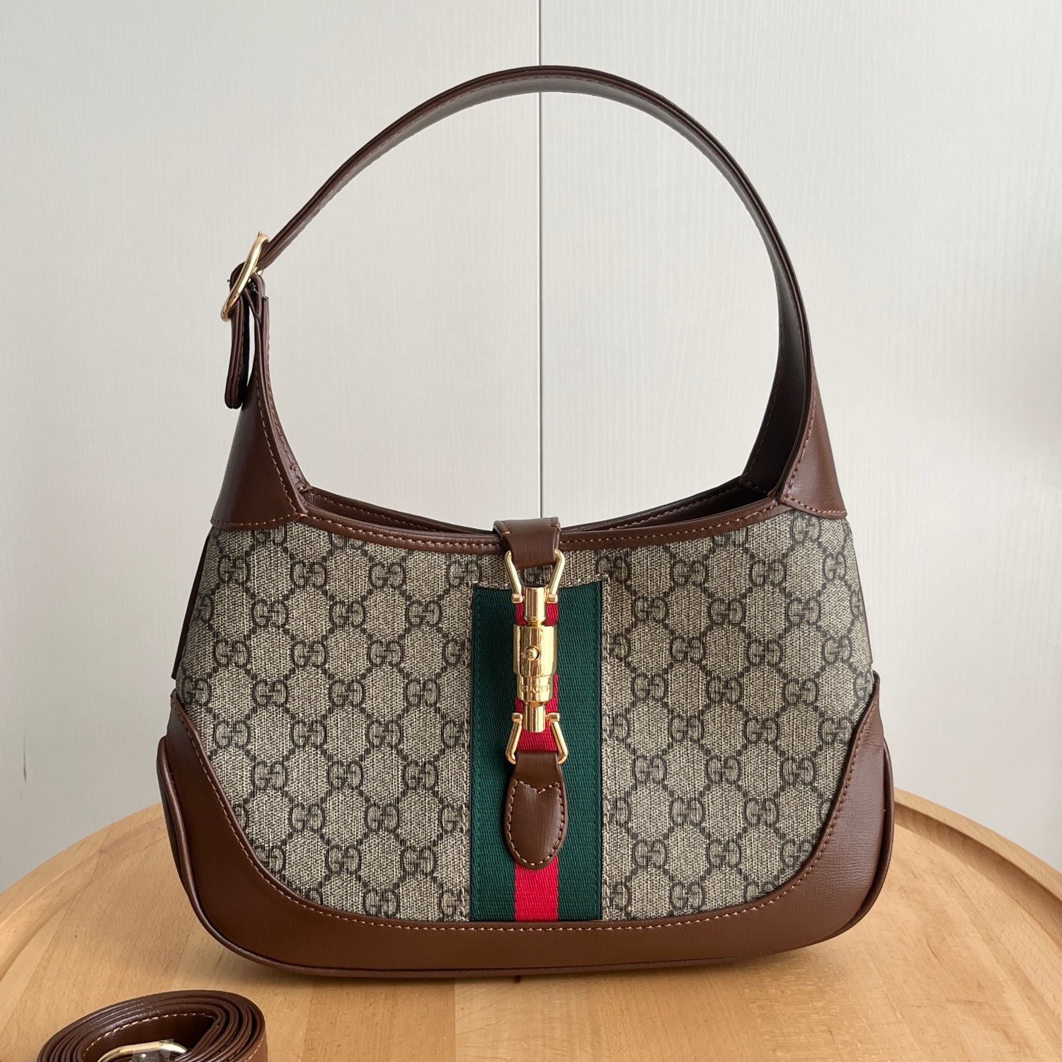 Gucci Jackie 1961 Shoulder Bag Small GG Beige/Ebony - Bag