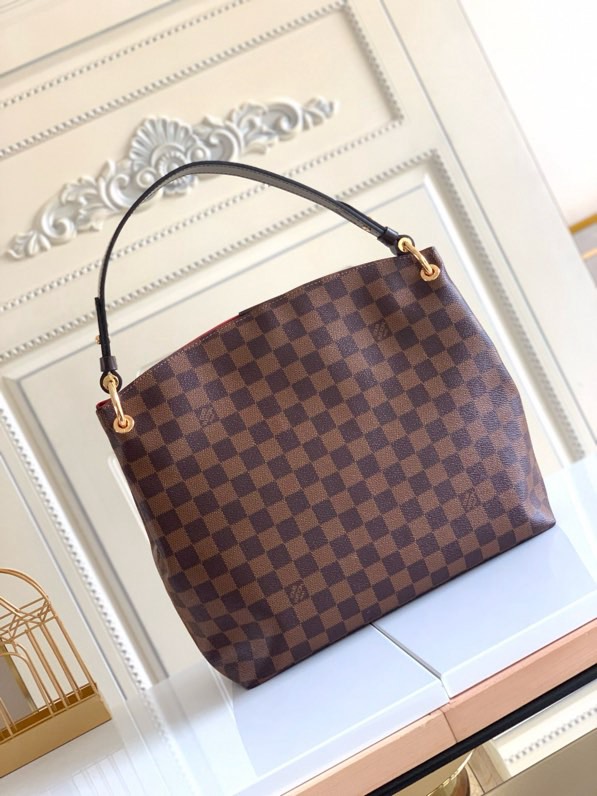Louis Vuitton Graceful PM Damier Ebene Canvas Shoulder Bag-Ebene Bag