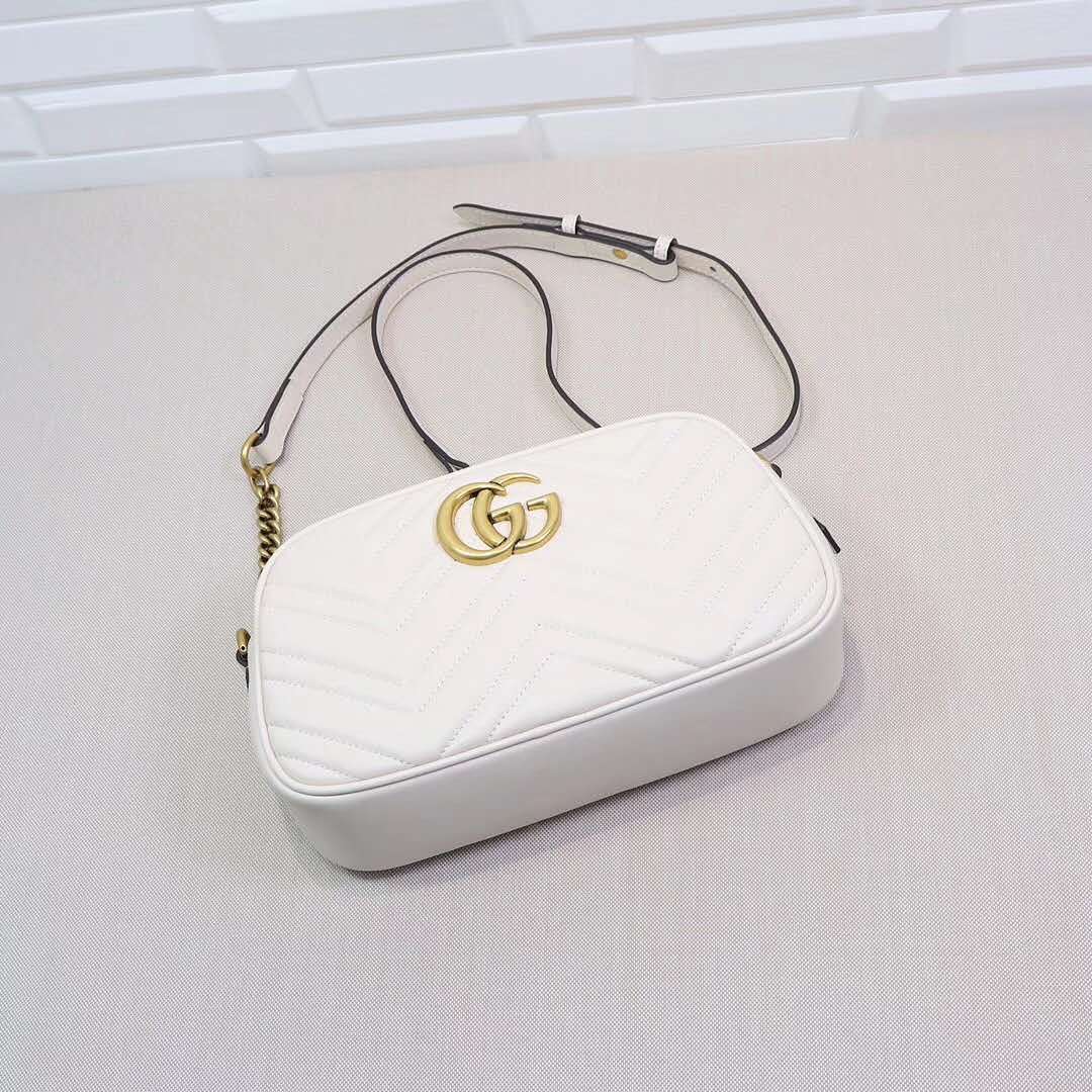 GUCCI Calfskin Matelasse GG Marmont Chain Shoulder Bag