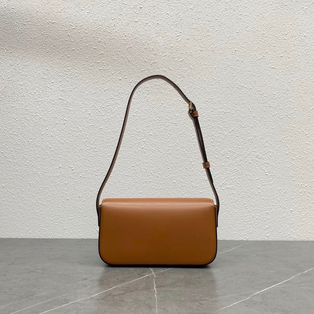Celine shoulder bag claude in shiny calfskin brown - Bag