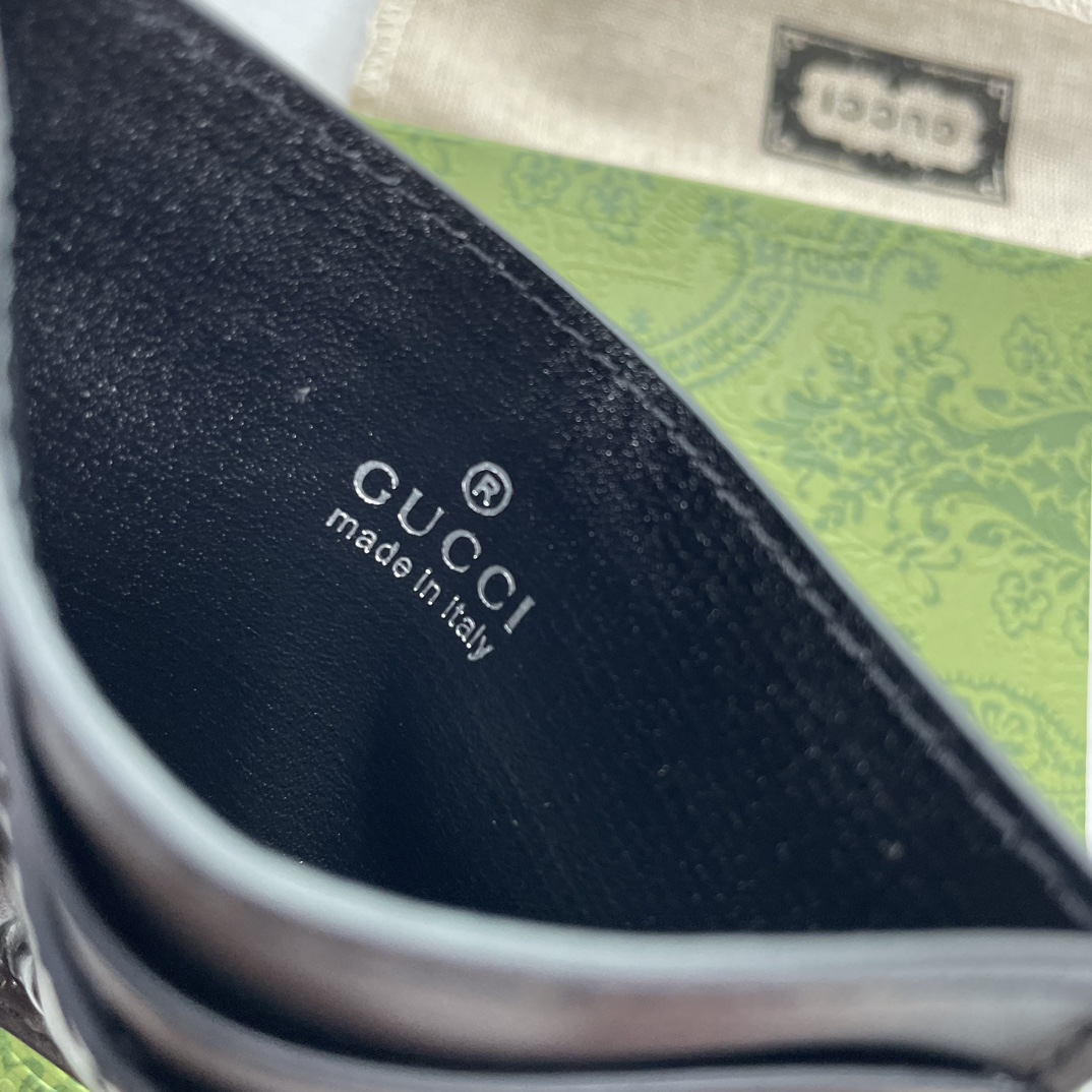 Gucci GG rubber-effect card case black-wallet