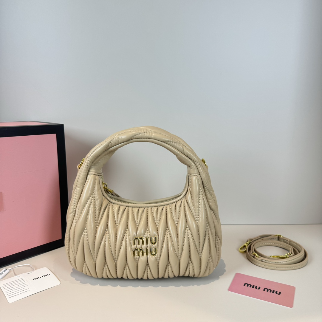 Miu Miu Wander matelassé nappa leather hobo bag handbag - Bag