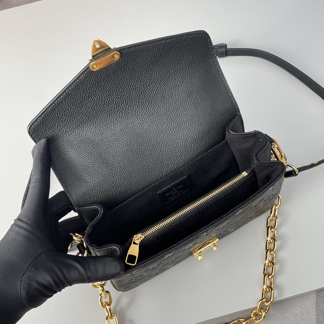 Louis Vuitton Empreinte Monogram Leather Black Pochette Métis East West - Bag