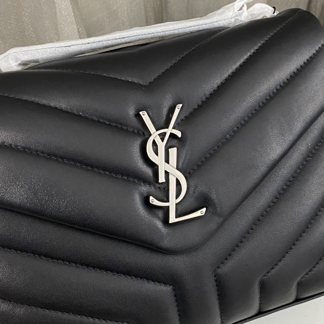SAINT LAURENT Loulou Small Quilted Leather Shoulder Bag Black - Bag