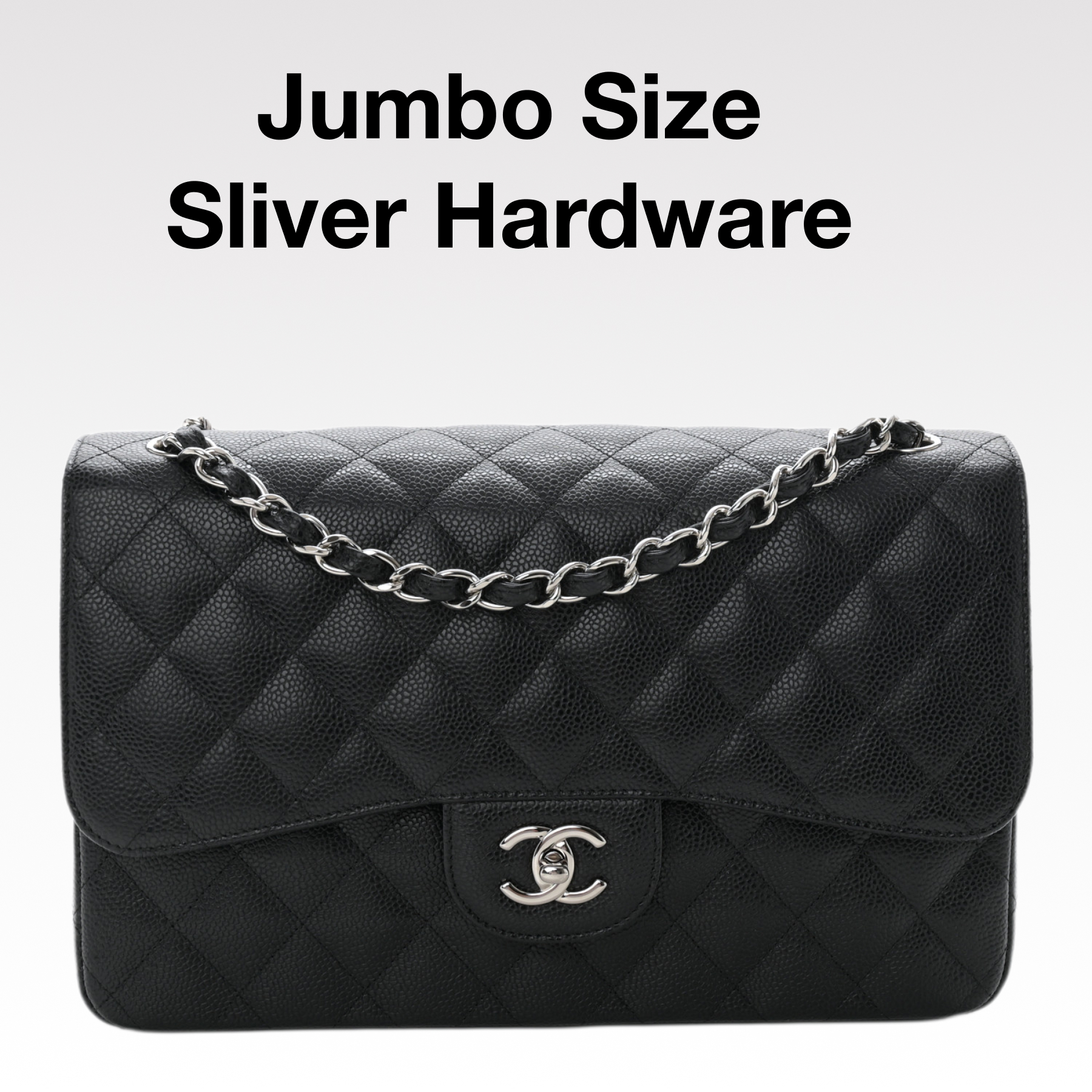 Chanel Classic Flag Bag Jumbo Classic Double Flap Bag Black Caviar Gold Hardware - Bag
