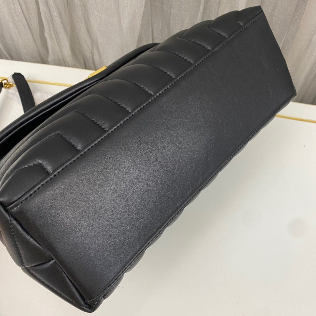 SAINT LAURENT Loulou medium quilted leather shoulder bag black - Bag