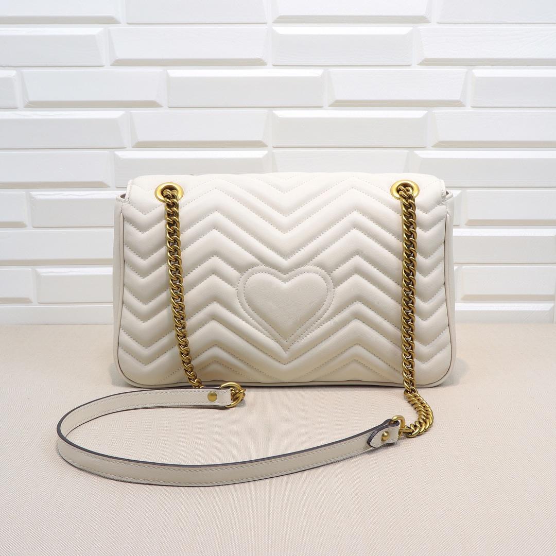 Gucci GG Marmont Small Shoulder Bag in white leather - Bag