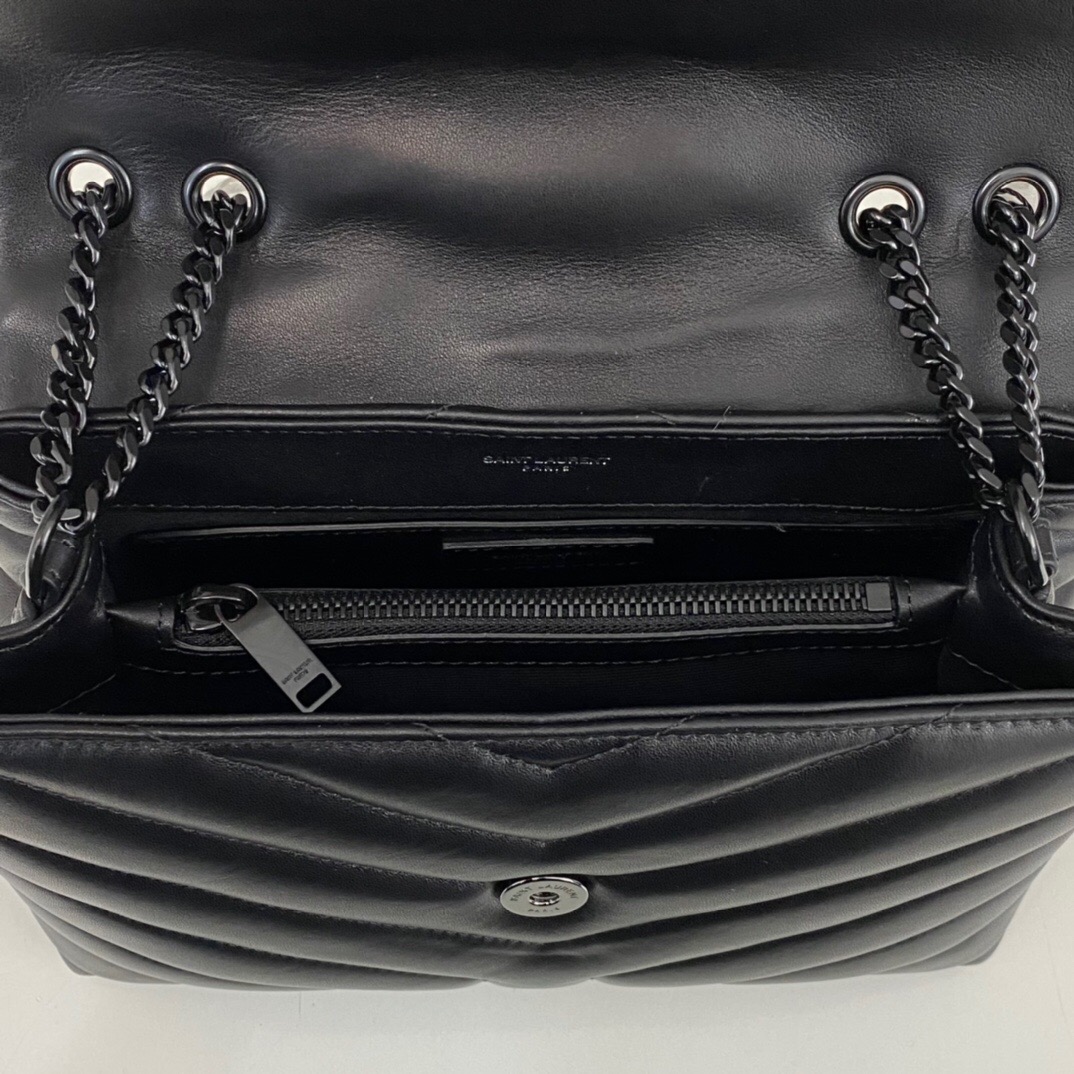 SAINT LAURENT Loulou Small Quilted Leather Shoulder Bag Black - Bag