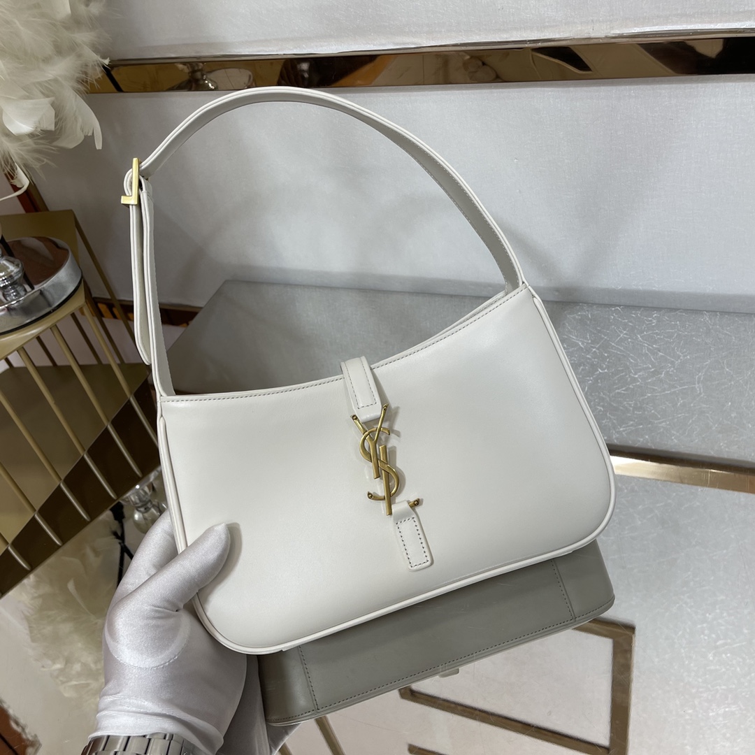 SAINT LAURENT YSL Croc-Embossed Le 5 à 7 Hobo Bag