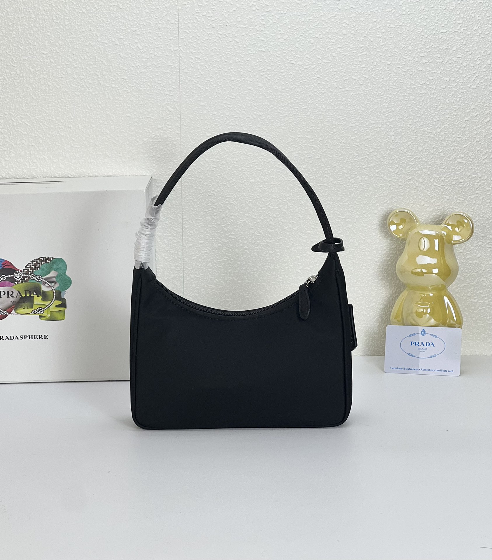 Prada Hobo Medieval Moon Bag - Black Bag