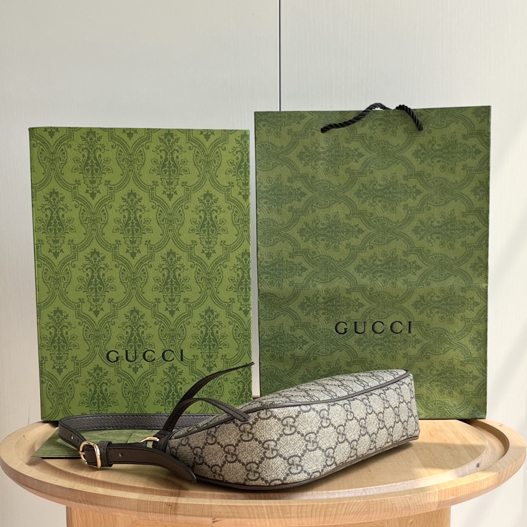 Gucci Ophidia Collection Handbag - Beige And Dark Brown Bag