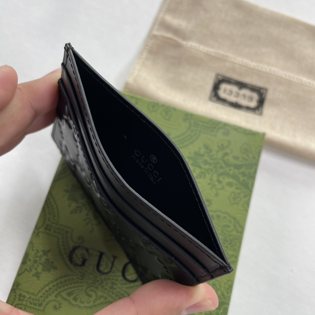 Gucci GG rubber-effect card case black-wallet