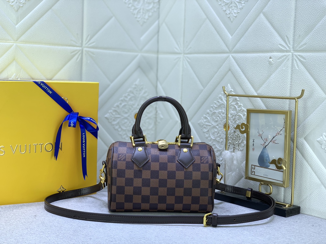 Louis Vuitton Speedy Bandoulière 20 Damier Ebene Women Handbag - Bag