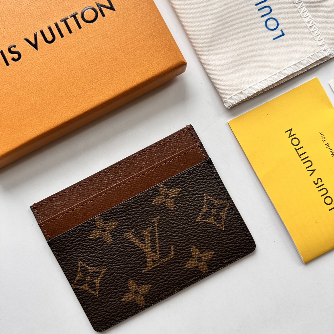 Louis Vuitton Double Card Holder Brown Monogram Wallet ﻿