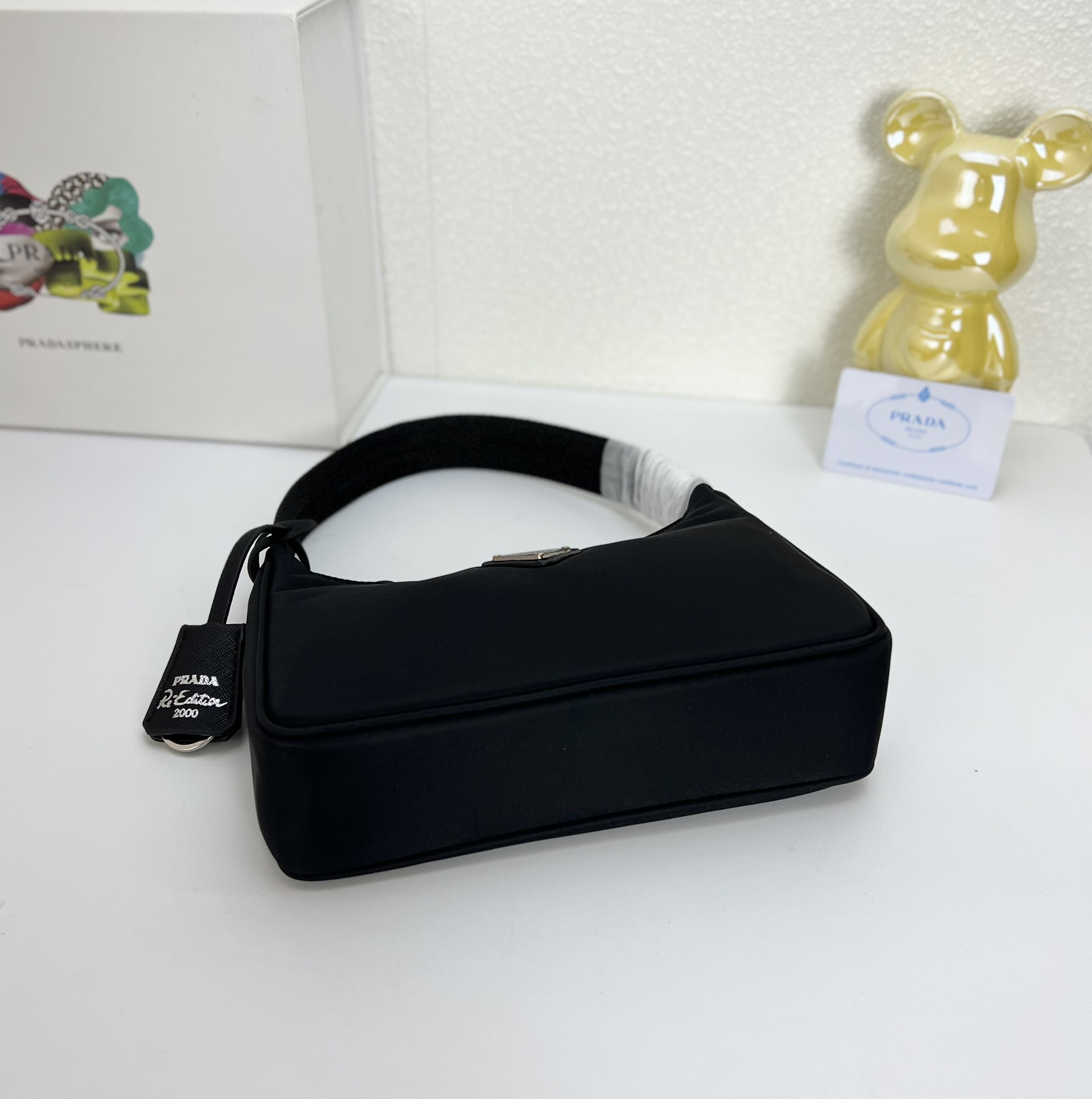 Prada Hobo Medieval Moon Bag - Black Bag