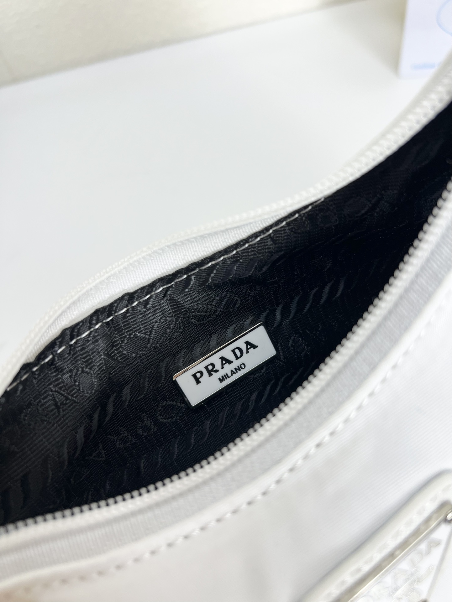 Prada Hobo Medieval Moon Bag - White Bag
