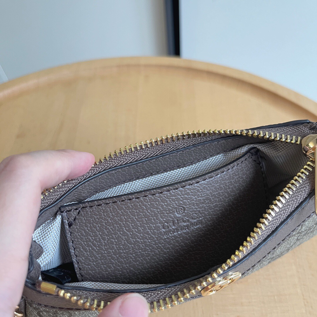 Gucci Ophidia Collection Handbag - Beige And Dark Brown Bag