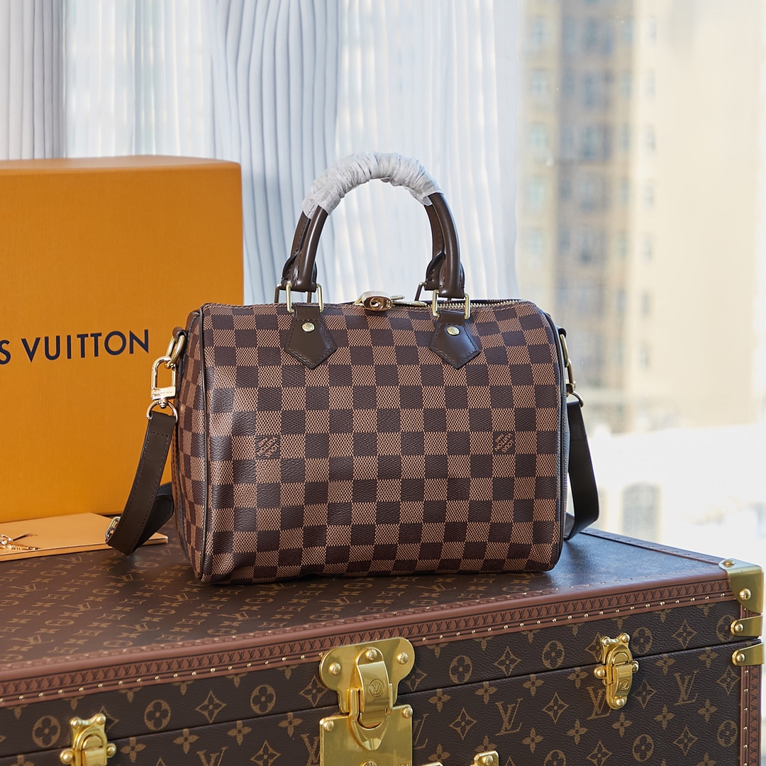 Louis Vuitton Speedy Bandoulière 25 Damier Ebene Women Handbag - Bag