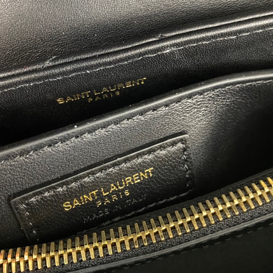 SAINT LAURENT Loulou Small Quilted Leather Shoulder Bag Black - Bag